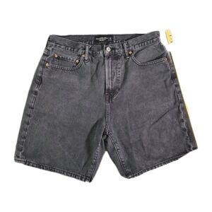 Abercrombie & Fitch Mens Shorts Black Size 32 Denim Jorts Cotton Blend